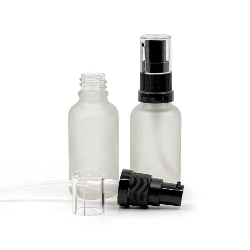 Botella de vidrio, dispensador de aceite, transparente esmerilado, 30 ml