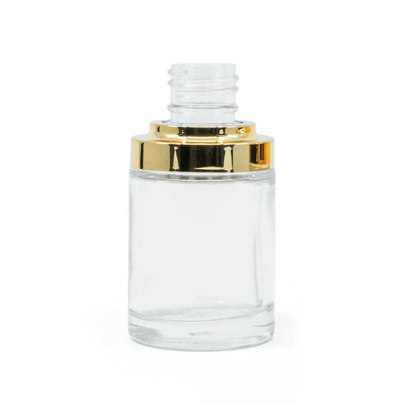 Frasco de vidrio, transparente, oro brillante, 30 ml