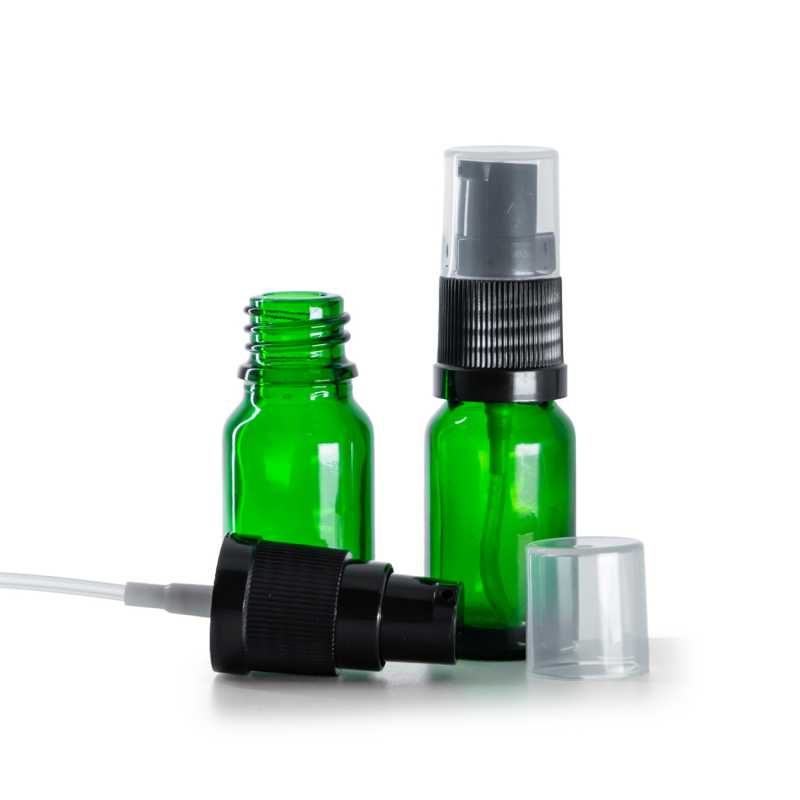 Frasco de vidrio, dispensador de loción, verde, 10 ml
