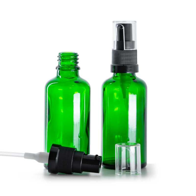 Botella de vidrio, dispensador de aceite, verde, 50 ml