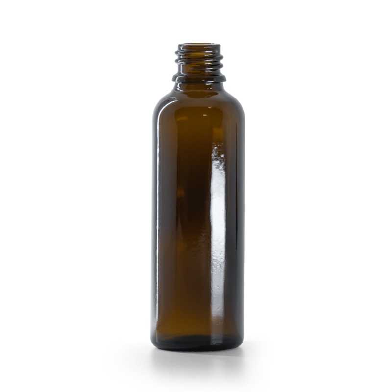 Frasco de vidrio ámbar, alto, 50 ml
