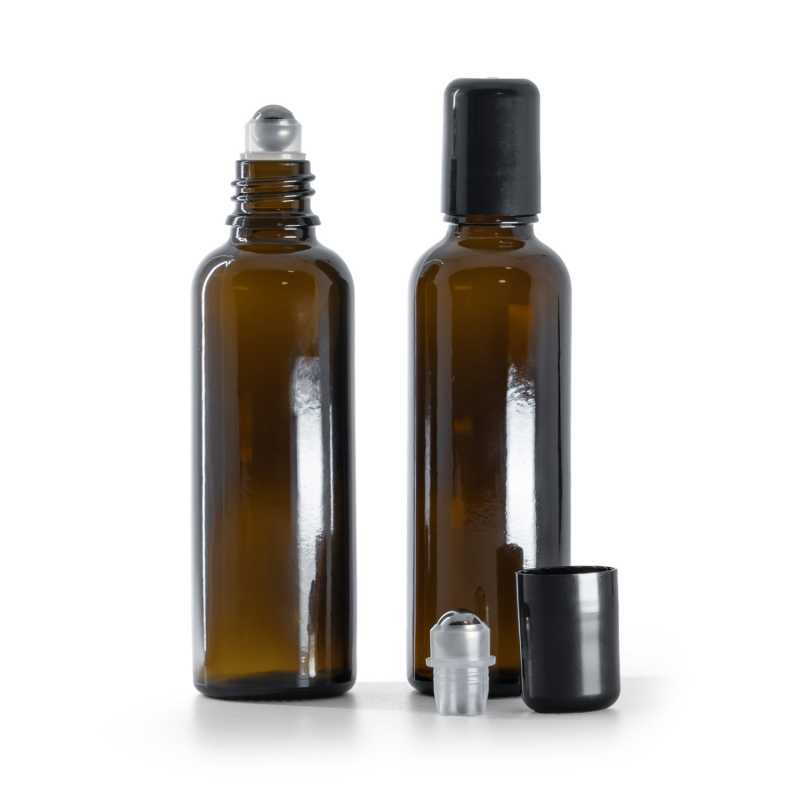 Envase de vidrio, roll-on, ámbar, 50 ml