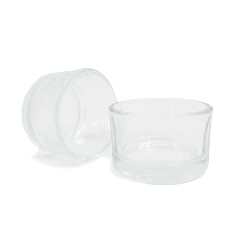Vaso de vidrio para velas de té, transparente, 5,2 x 3,3 cm