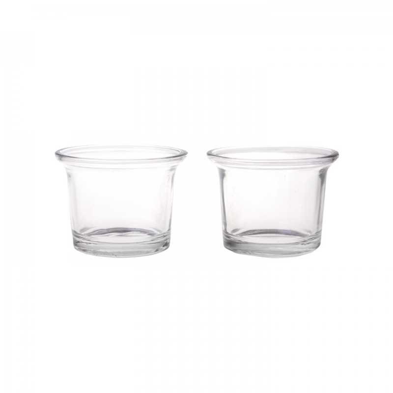 Vaso de cristal para velas, transparente, 4,5 x 6 cm