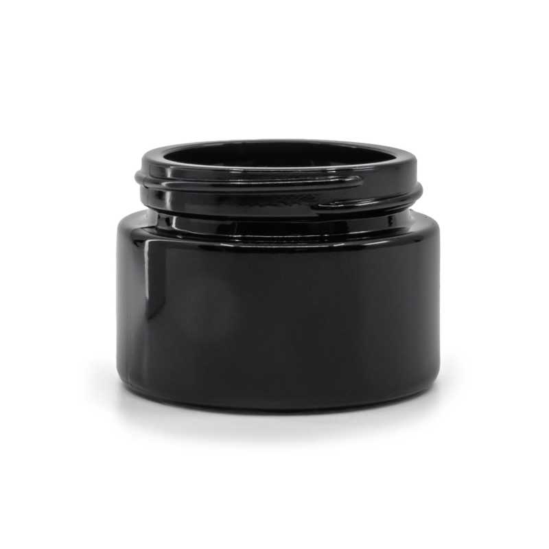 Tarro cosmético de vidrio, negro brillante, 30 ml