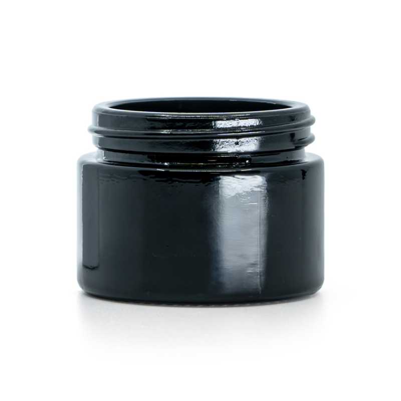 Tarro de vidrio, negro brillante, 50 ml