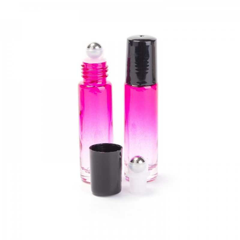 Envase roll-on de vidrio, rosa, 10 ml