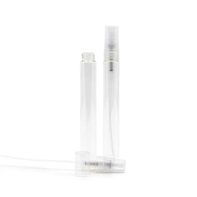 Envase para perfume con pulverizador de vidrio, transparente, 10 ml