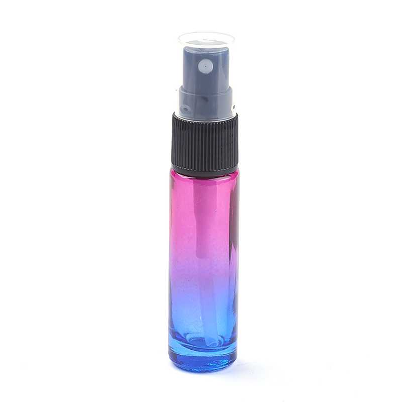 Envase de vidrio con pulverizador para perfume, rosa-azul, 10 ml