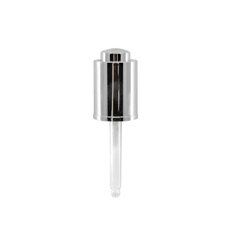 Gotero push plateado brillante, 20/410, 64 mm