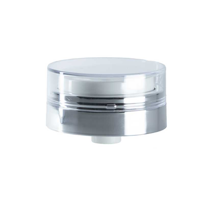Tapa blanco-plata con bomba para tarro airless, 50 ml