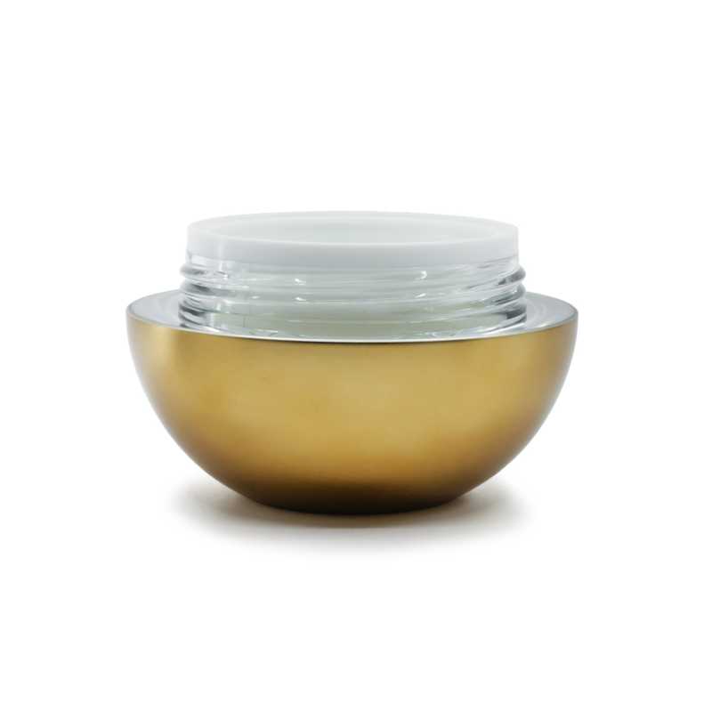 Tarro esférico, plástico, dorado, 30 ml